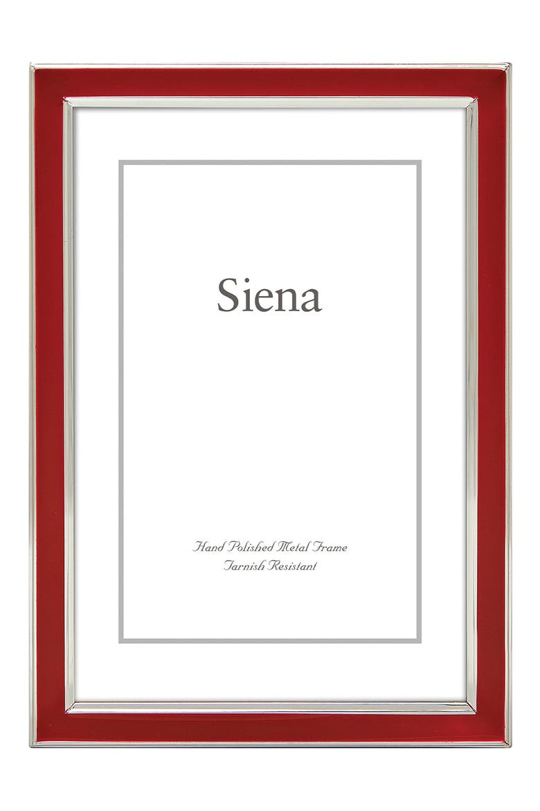 Narrow Enamel 4 x 6-Inch Picture Frame, Main, color, RED