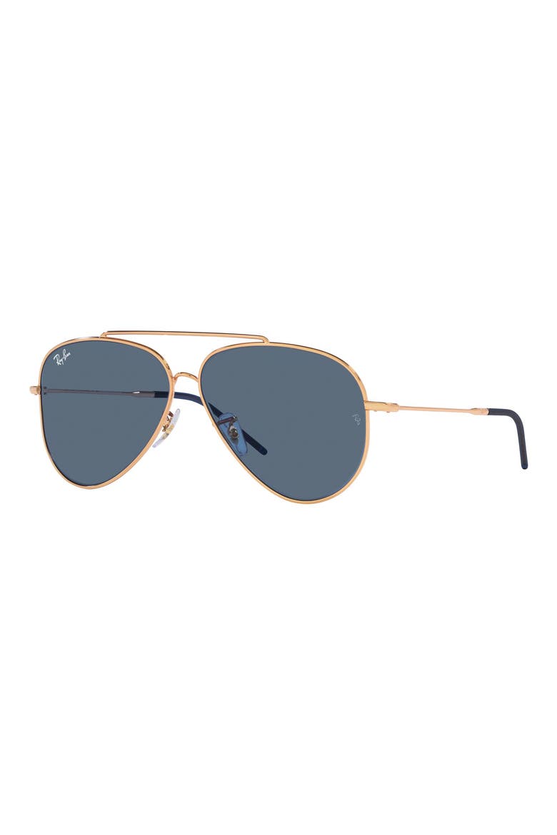Aviator Reverse 59mm Pilot Sunglasses, Main, color, ROSE GOLD