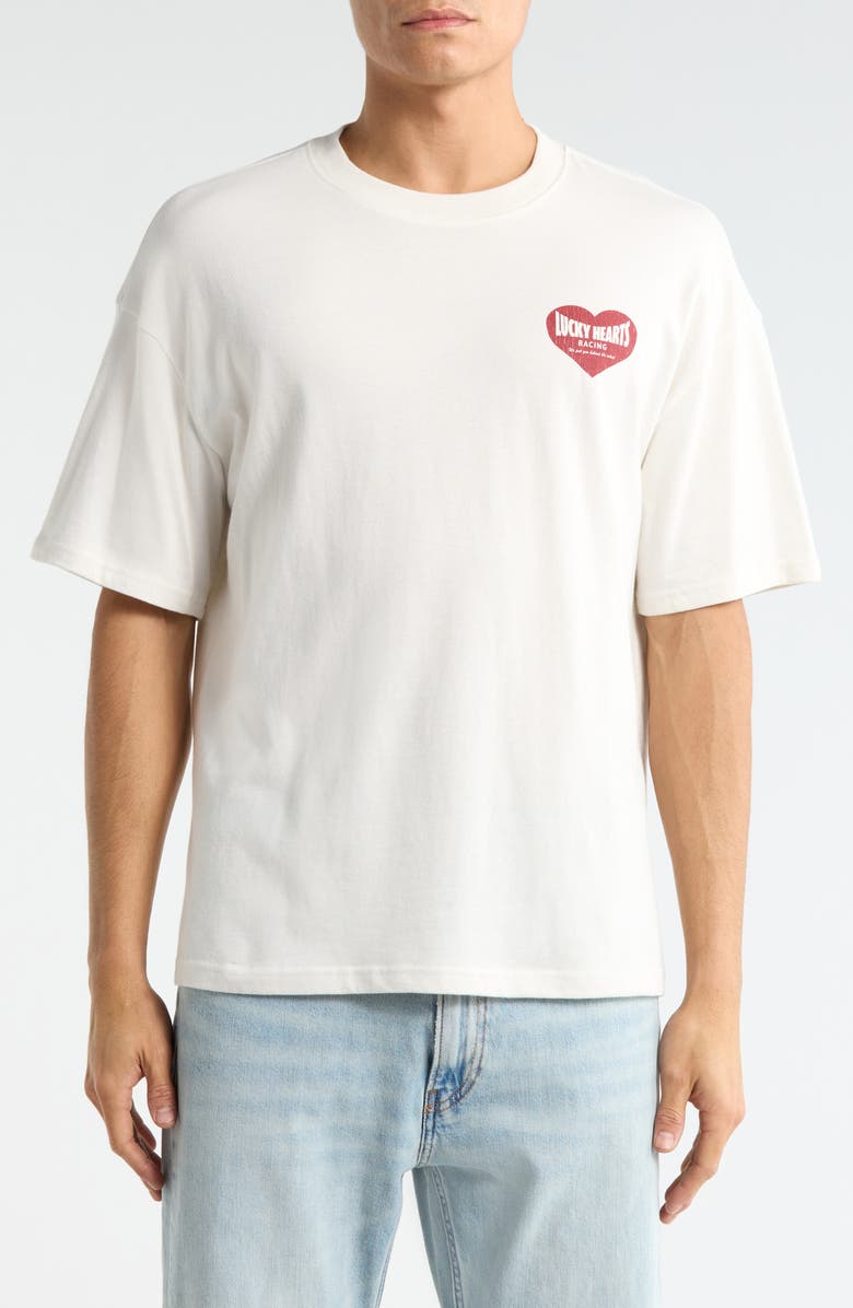 PacSun Lucky Hearts Cotton Graphic T-Shirt, Main, color, White