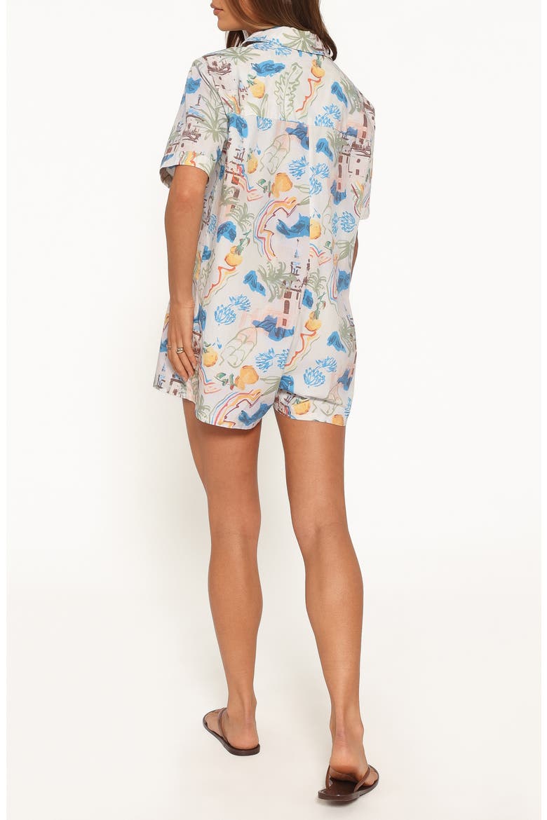 Calypso Button Front Romper, Alternate, color, WHITE MULTI