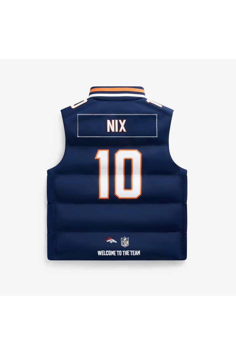Unisex Bo Nix Navy Denver Broncos Player Puffer Vest, Alternate, color, Navy