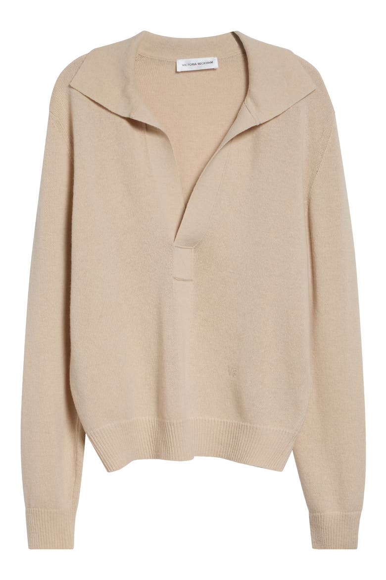 Merino Wool & Cashmere Polo Sweater, Alternate, color, ELDERFLOWER