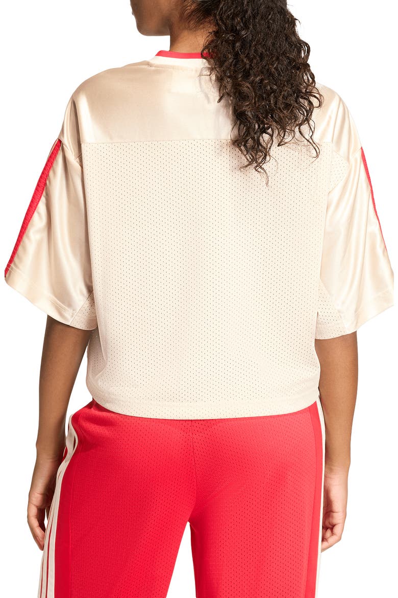 Stadium Mesh T-Shirt, Alternate, color, CRYSTAL LINEN/ WHITE/ RUBY
