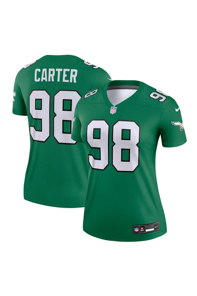 Women's Nike Jalen Carter  Kelly Green Philadelphia Eagles Alternate Legend Player Performance Top, Alternate, color, Kelly Green