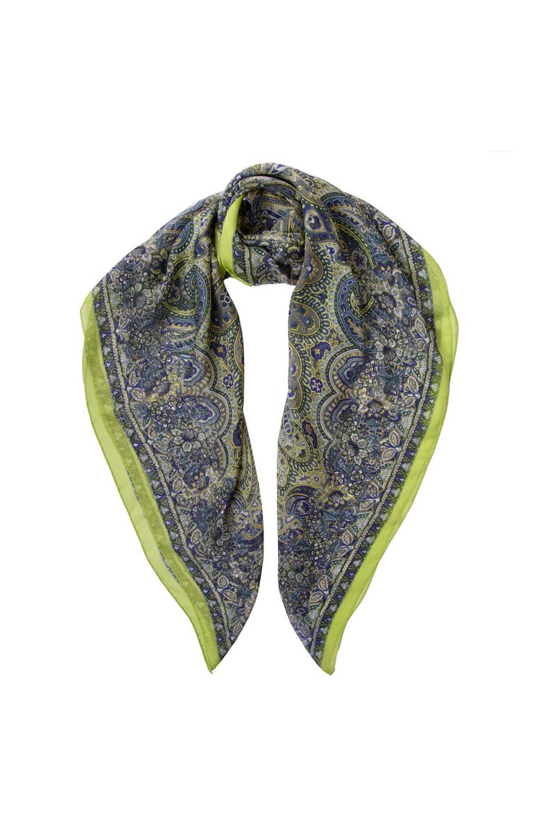 Elizabetta Helena - Large Silk Scarf for Women, Main, color, Green