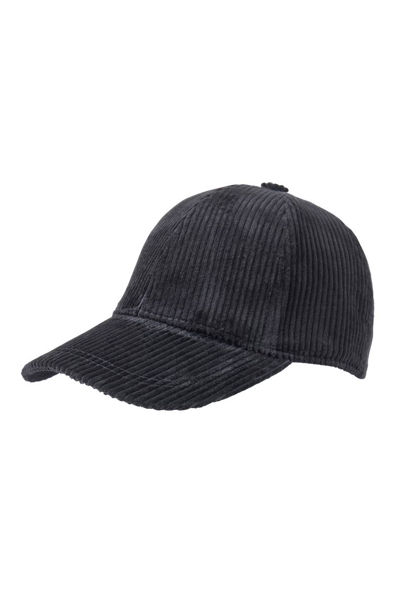 Wide Wale Corduroy Baseball Cap, Main, color, BLACK