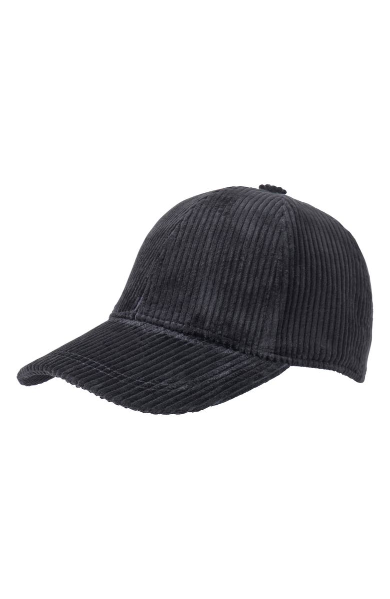 Bruno Magli Wide Wale Corduroy Baseball Cap, Main, color, Black