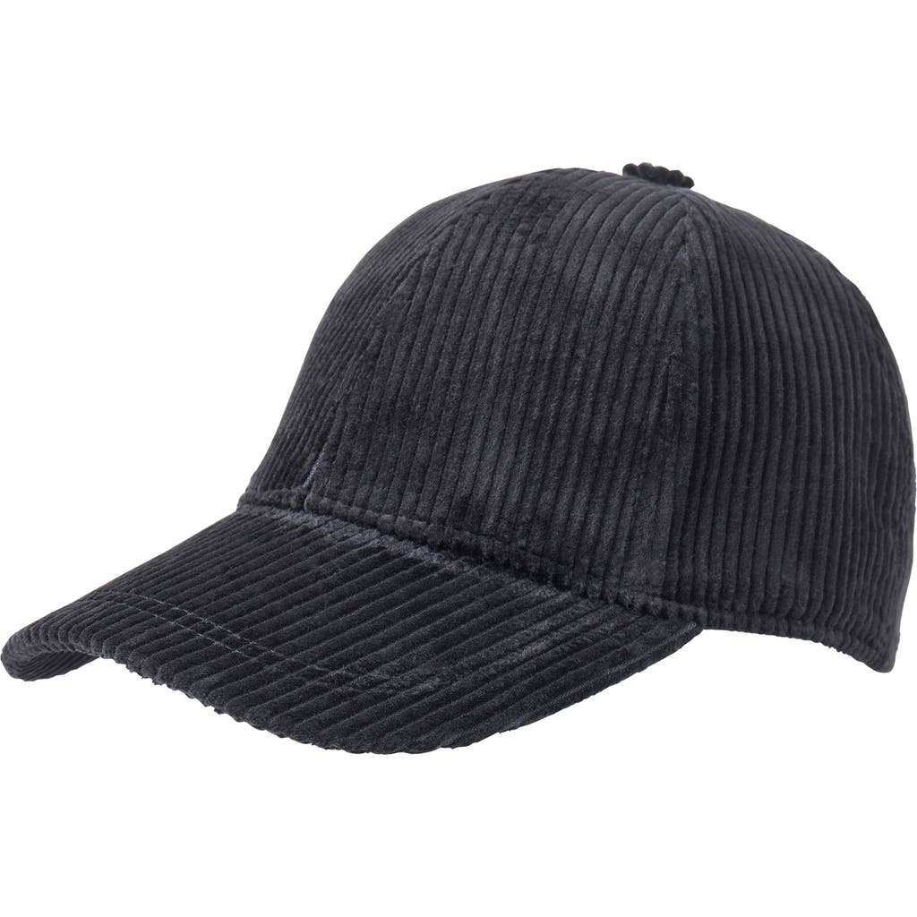 Bruno Magli Wide Wale Corduroy Baseball Cap In Black