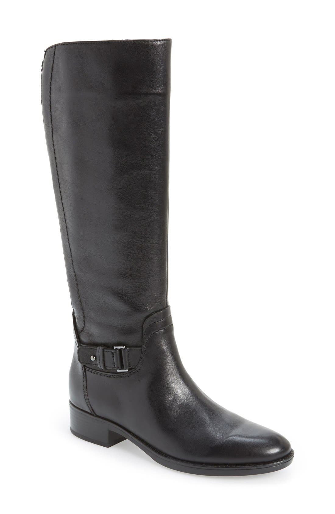 Geox 'Felicity' Adjustable Shaft Tall Riding Boot, Main, color, 