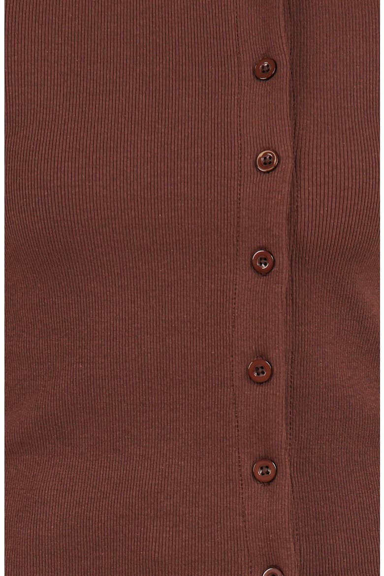 Cass Rib Stretch Cotton Button-Up Shirt, Alternate, color, CHOCOLATE BROWN