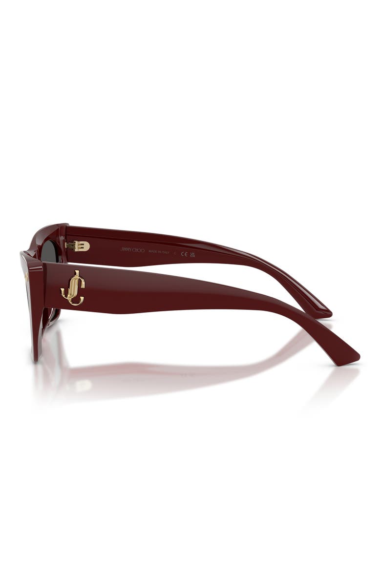53mm Cat Eye Sunglasses, Alternate, color, CRANBERRY / DARK GREY