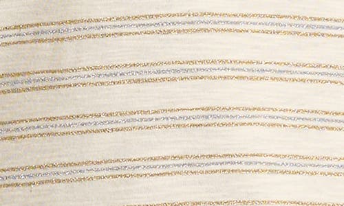 Tommy Bahama Ashby Isles Metallic Stripe Cotton Blend Top In Neutral