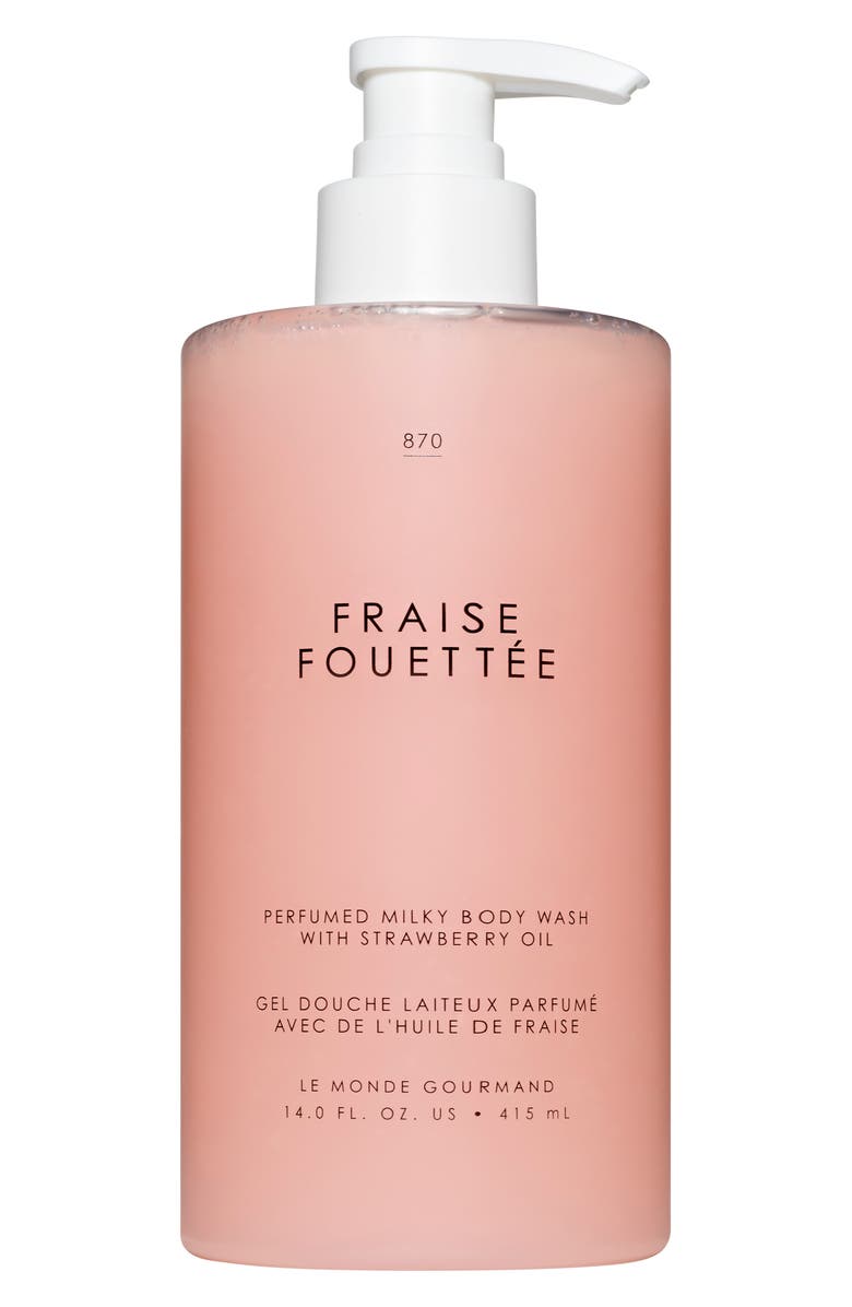 LE MONDE GOURMAND Fraise Fouettée Perfumed Milky Body Wash, Main, color,