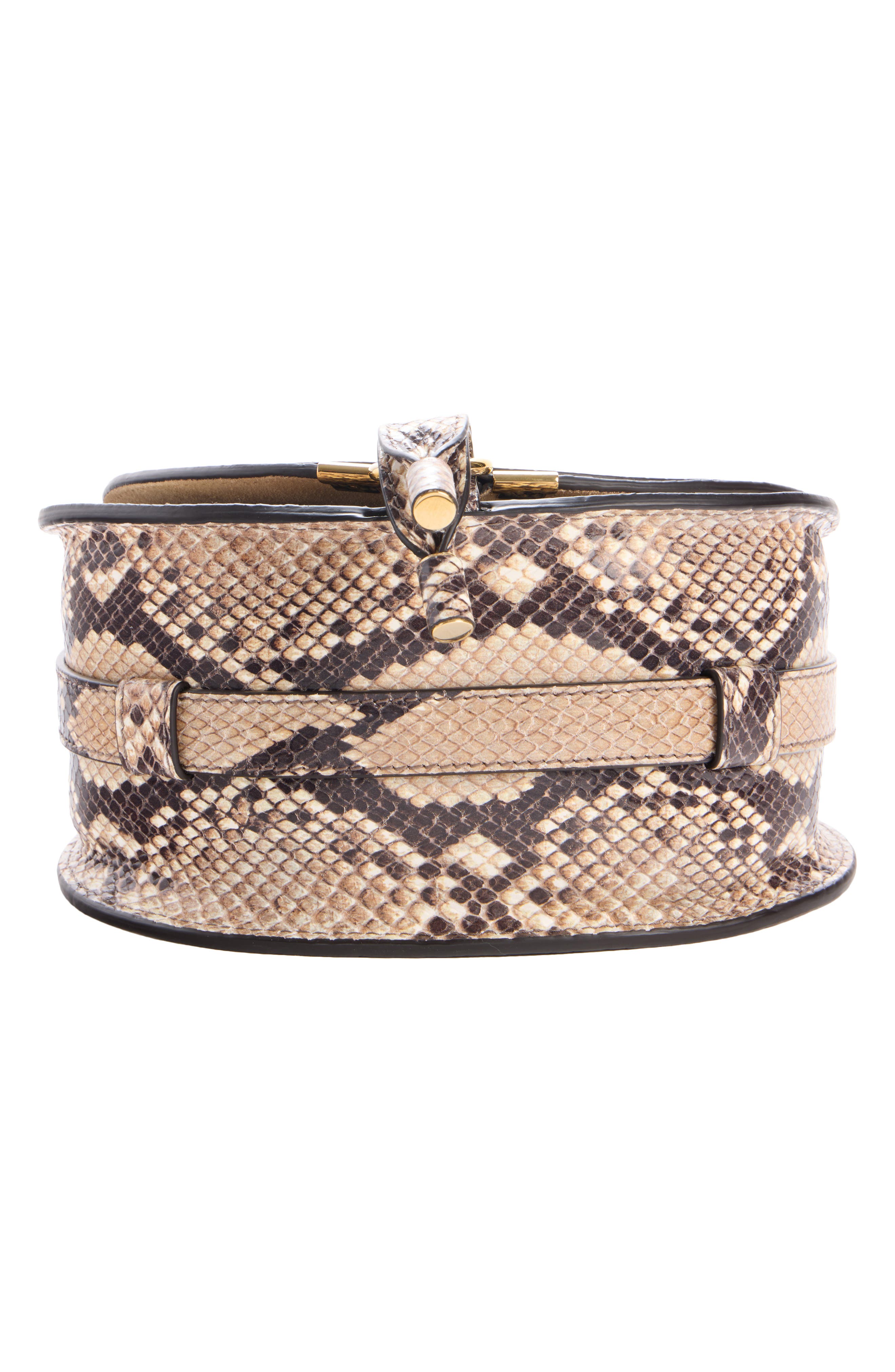 Chloé Marcie Snakeskin Embossed Leather Crossbody Bag, Alternate, color, Dusty Beige