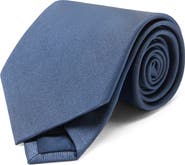 MANGO Solid Silk Blend Twill Tie