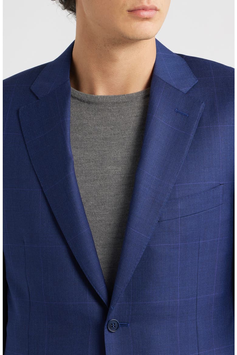 Siena Regular Fit Medium Blue Glen Check Super 130s Wool Suit, Alternate, color, BRIGHT BLUE