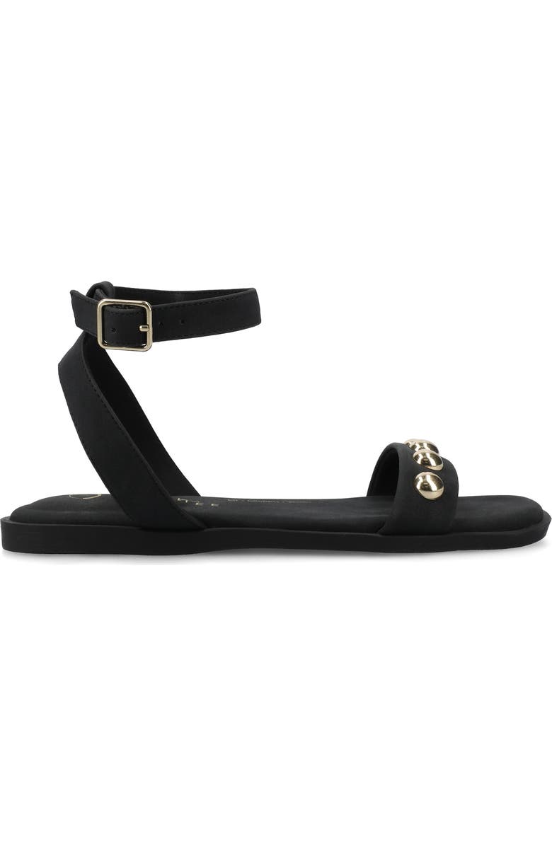 Journee Collection Primrose Studded Sandal, Alternate, color, Black Nubuck