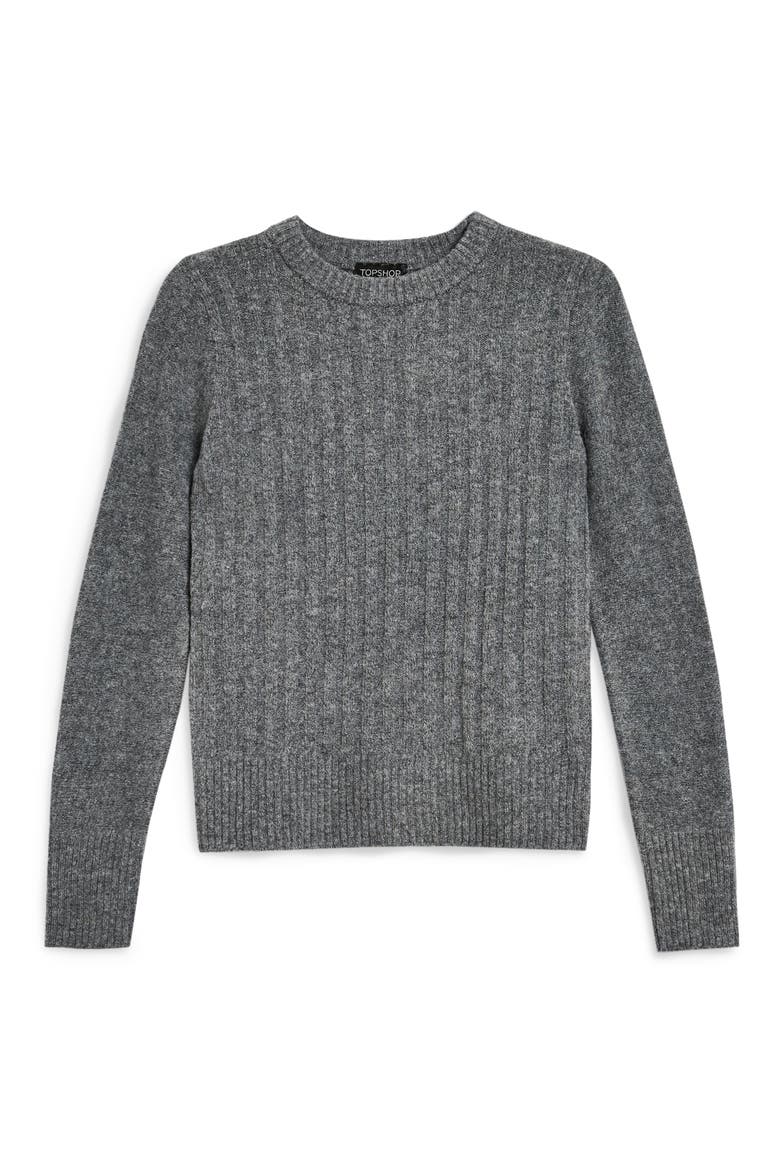 Rib Sweater, Alternate, color, CHARCOAL