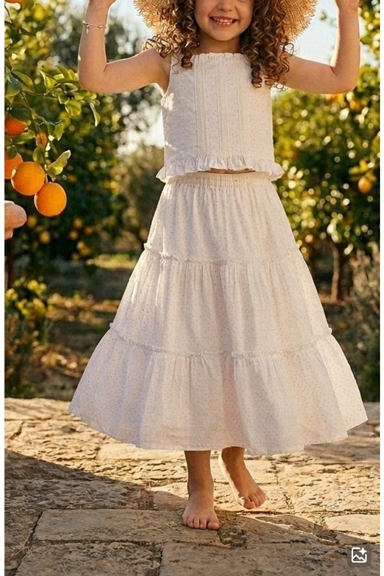 Kids' Kimberly Ruffled Tank & Maxi Skirt Set, Alternate, color, WHITE