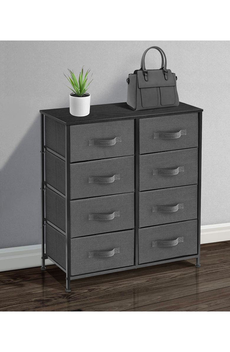 SORBUS 8-Drawer Dresser, Alternate, color, Black