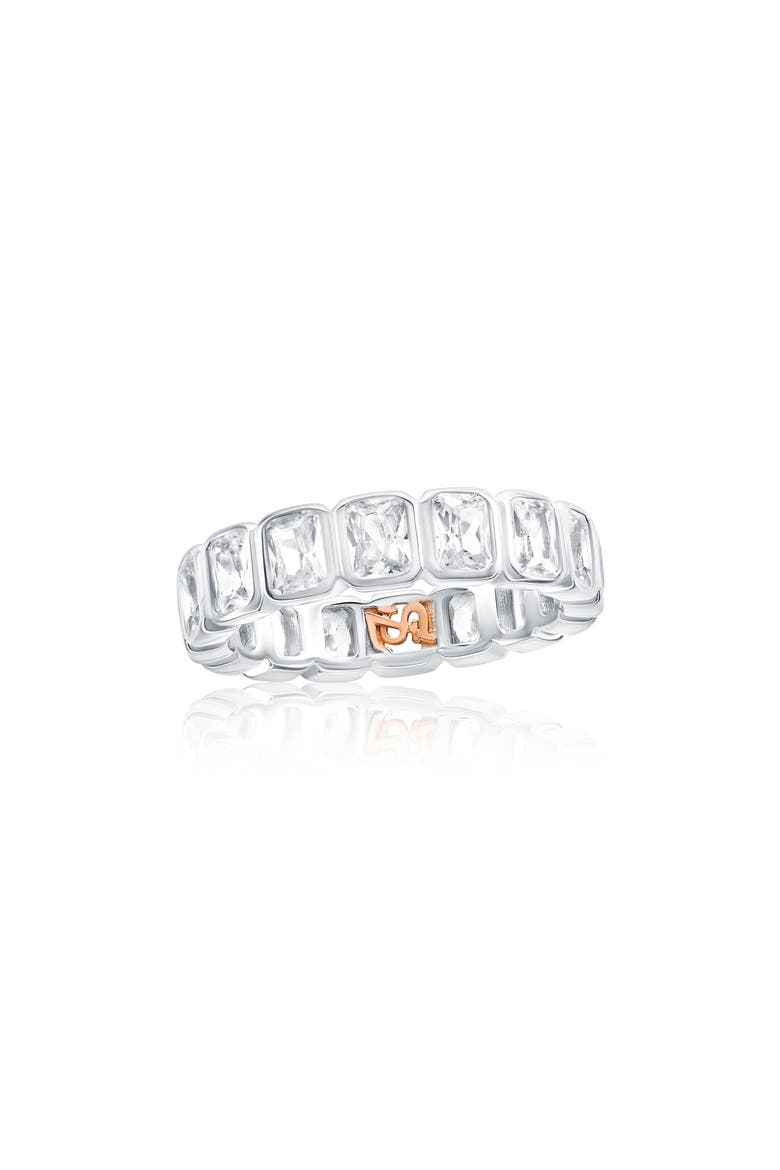 Bezel Cubic Zirconia Eternity Band Ring, Main, color, WHITE