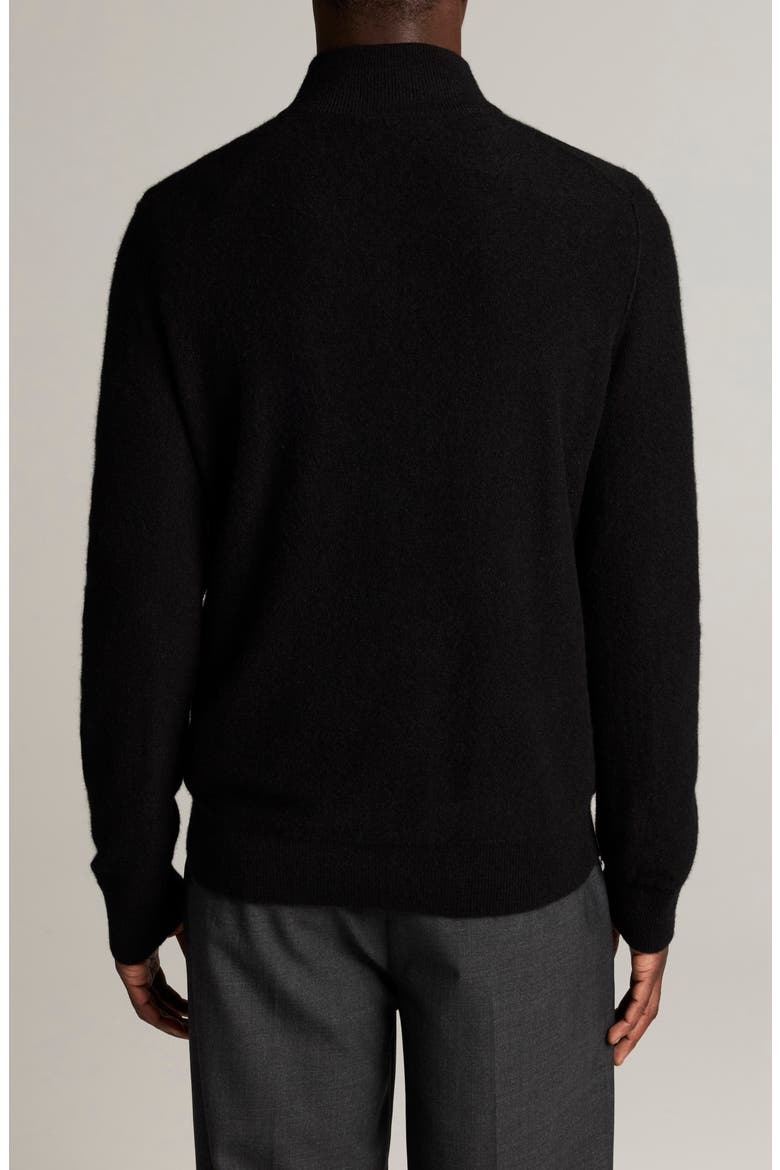 Boiled Cashmere Quarter Zip Sweater, Alternate, color, BLACK