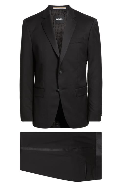 Hugo Boss Boss Huge Slim Fit Black Wool Tuxedo In Black