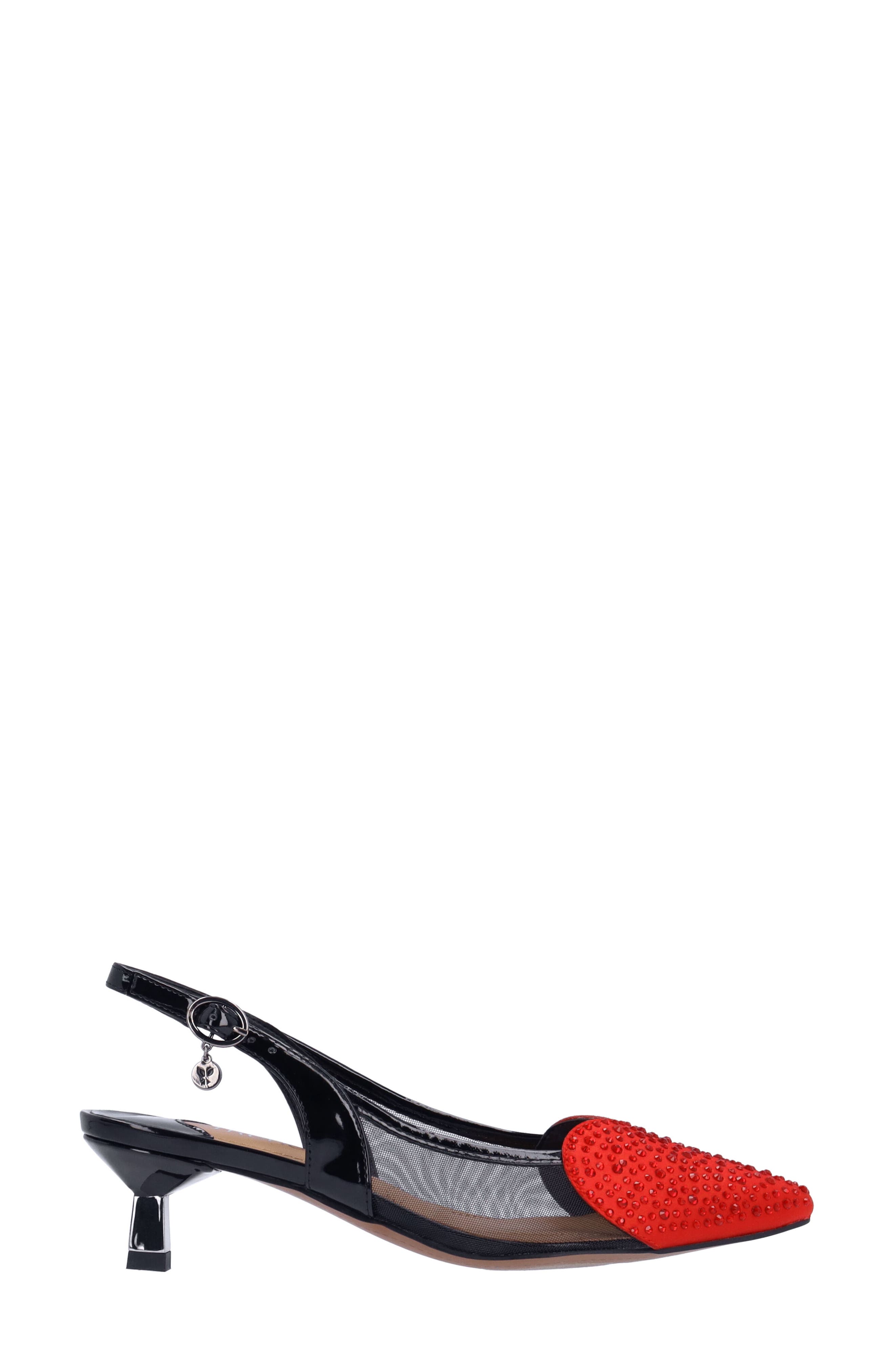 J. Reneé Gwyn Slingback Pointed Toe Pump, Alternate, color, Black/ Red