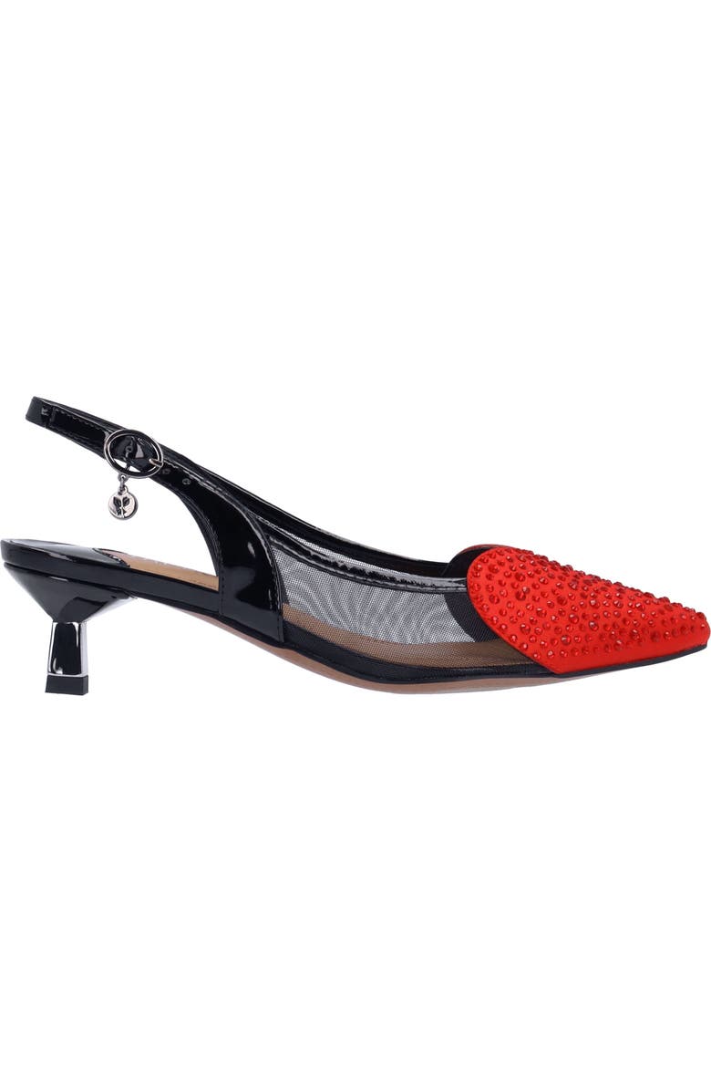 J. Reneé Gwyn Slingback Pointed Toe Pump, Alternate, color, Black/ Red