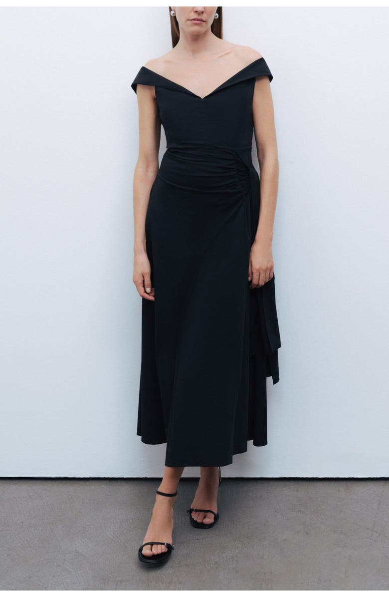 Nocturne Tie Detail Midi Dress, Main, color, 