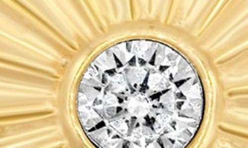 Shymi Fluted Flower Cubic Zirconia Stud Earrings In Gold