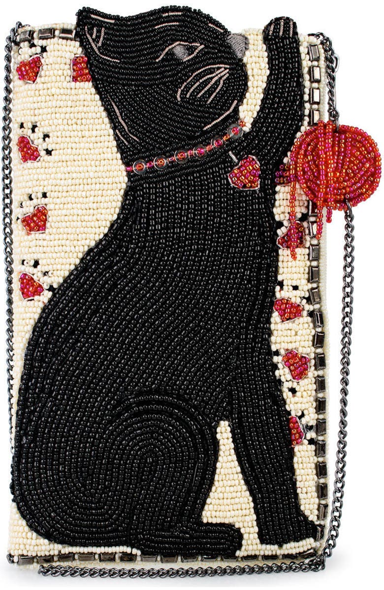 Mary Frances Accessories Purr-suit Crossbody Phone Bag, Main, color, Black