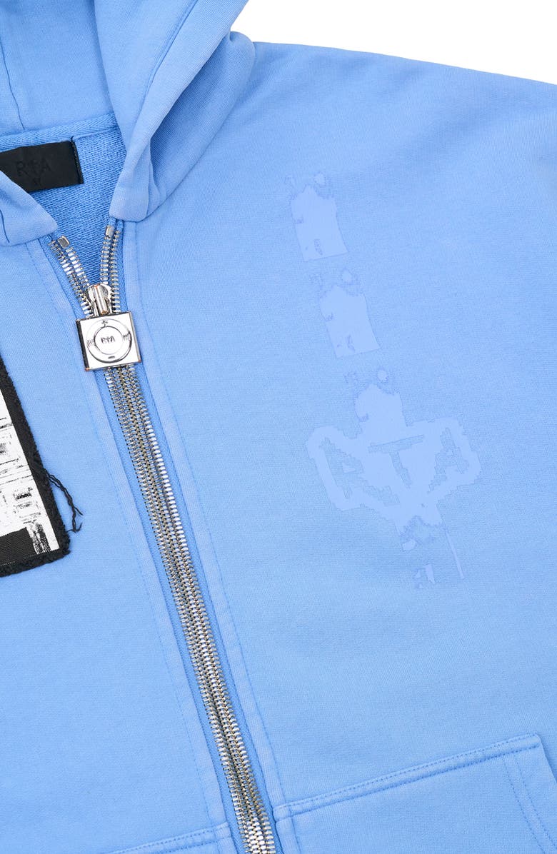 RtA Zev Digital Patch Zip Hoodie, Alternate, color, Blue Digital Patch