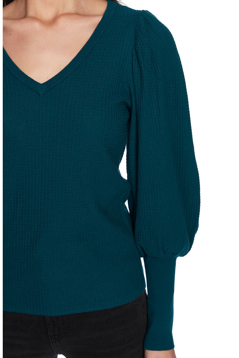Blouson Sleeve Textured Sweater, Alternate, color, VINTAGE SPRUCE