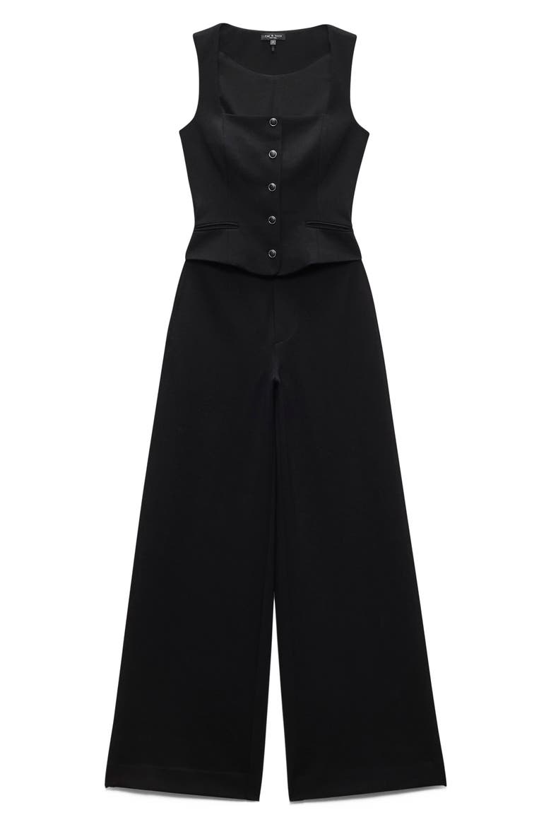 Marianne Sleeveless Wide Leg Ponte Jumpsuit, Alternate, color, BLACK
