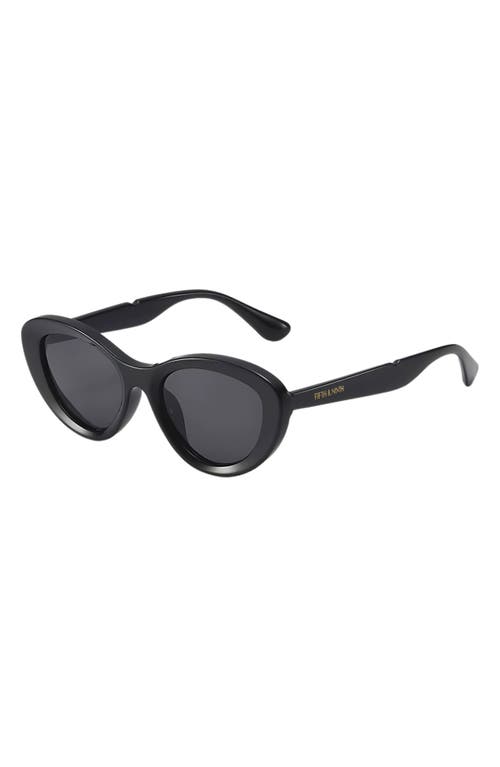Fifth & Ninth Sasha 65mm Oversize Polarized Cat Eye Sunglasses In Black