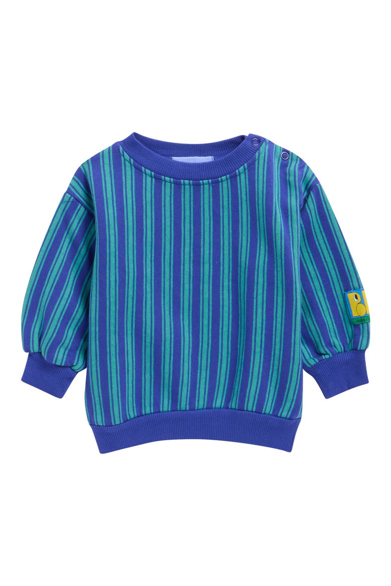 Tag Stripe Cotton Sweatshirt, Main, color, BLUE