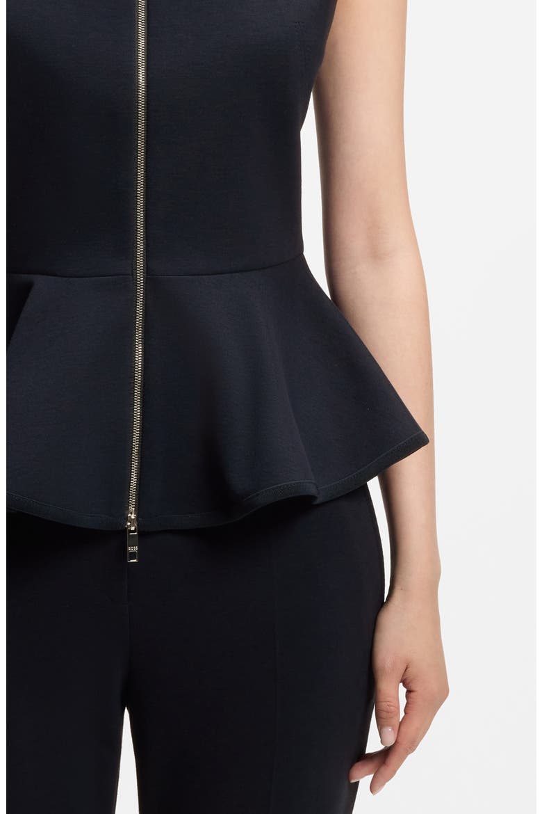 Julorna Zip Front Peplum Top, Alternate, color, SKY CAPTAIN