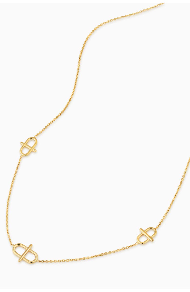 Oradina 14K Gold Harmony Station Necklace, Alternate, color, Yellow Gold