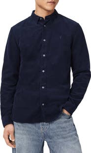 AllSaints Birchwood Fine Wale Corduroy Button-Up Shirt