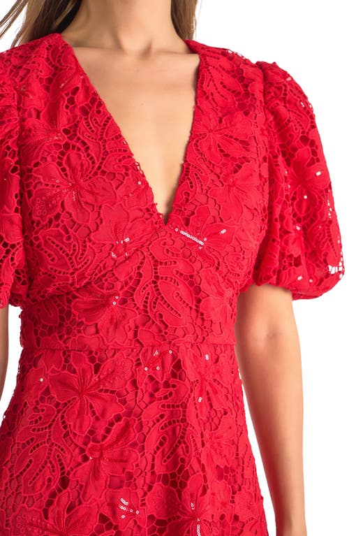 Endless Rose Sequin Lace Fit & Flare Minidress In Red