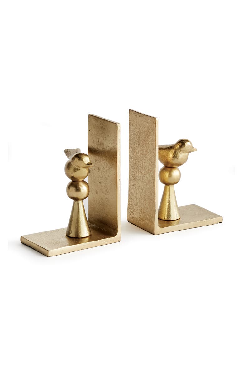 Birdsong Bookends Set of 2, Main, color, Gold