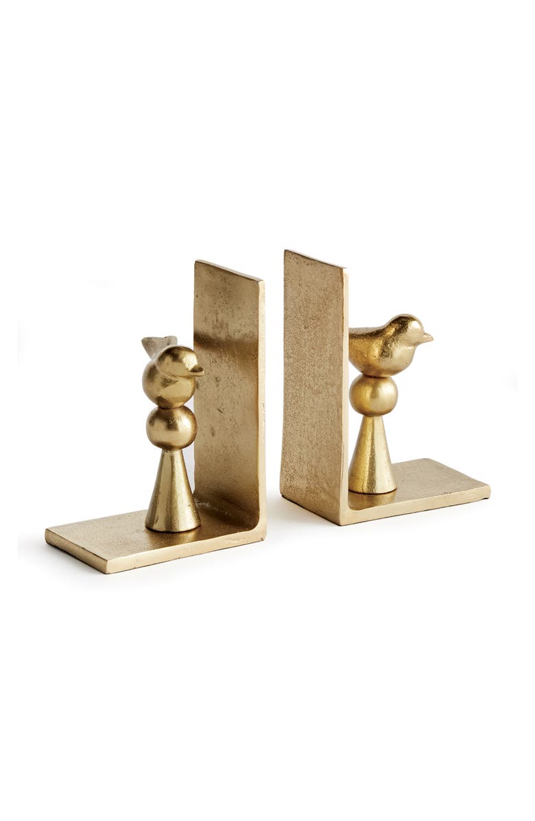 Napa Home & Garden Birdsong Bookends Set of 2, Main, color, Gold