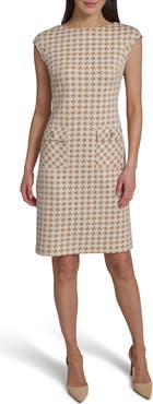 Tommy Hilfiger Cap Sleeve Houndstooth Sheath Dress