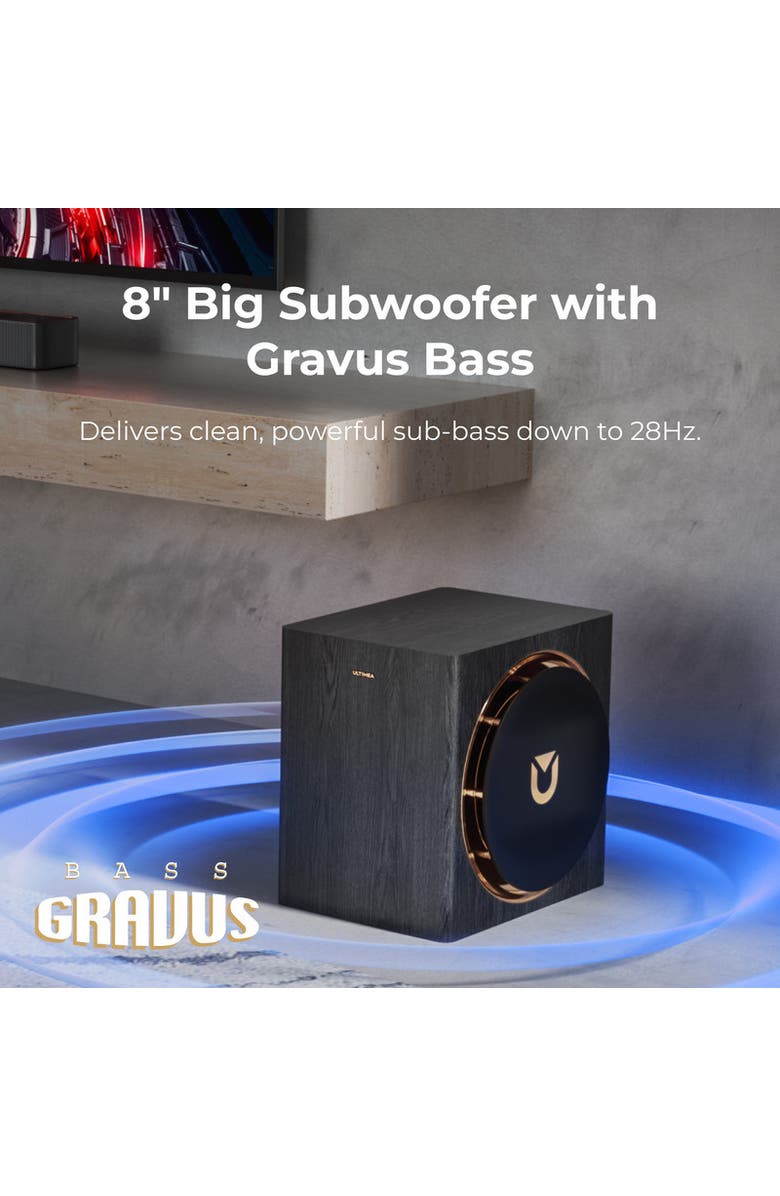 Ultimea Skywave Series 7.1.4ch Wireless Surround Sound System, Alternate, color, Black