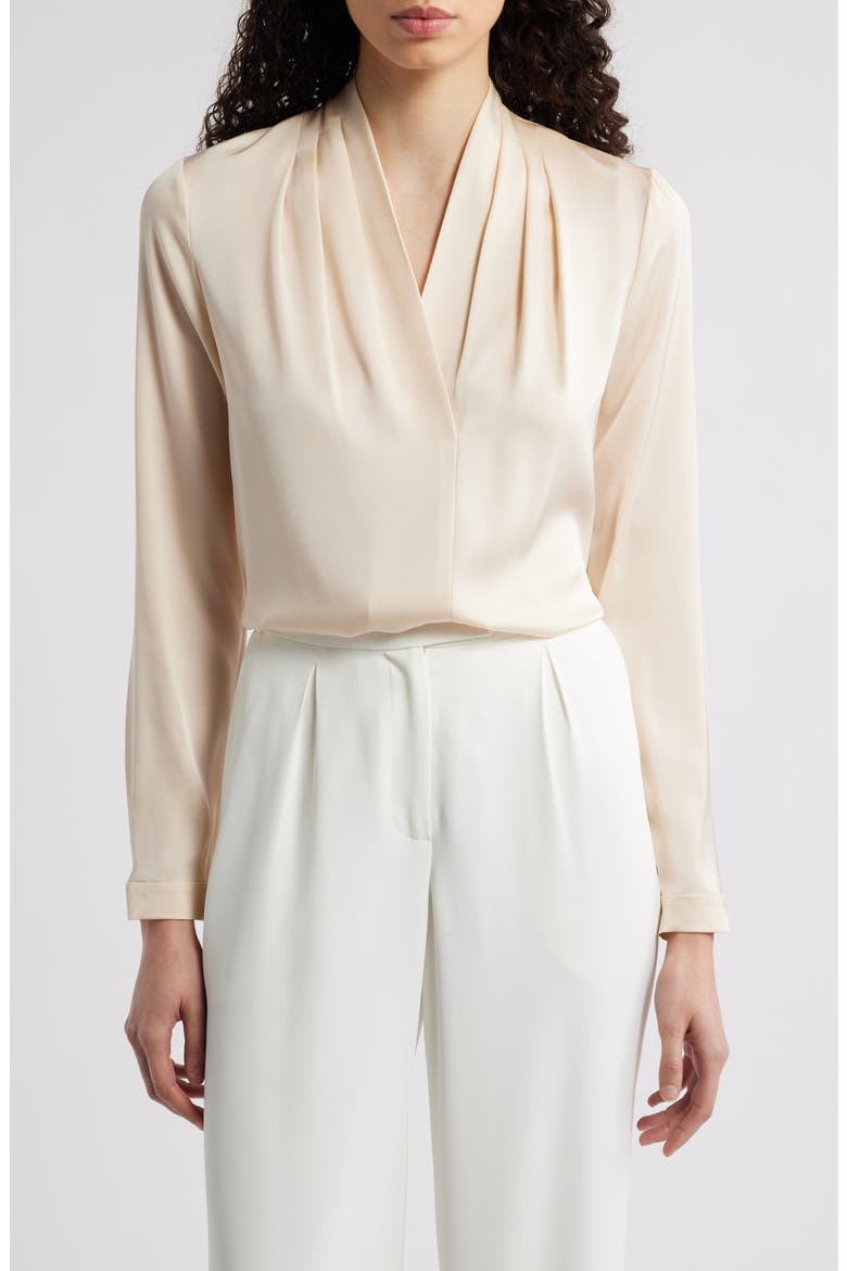 Nellie Stretch Silk Georgette Top, Main, color, ECRU