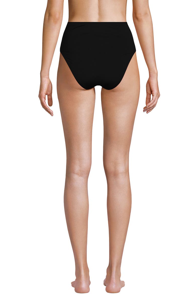 Lands' End Cheeky High Waisted Bikini Bottoms, Alternate, color, Black