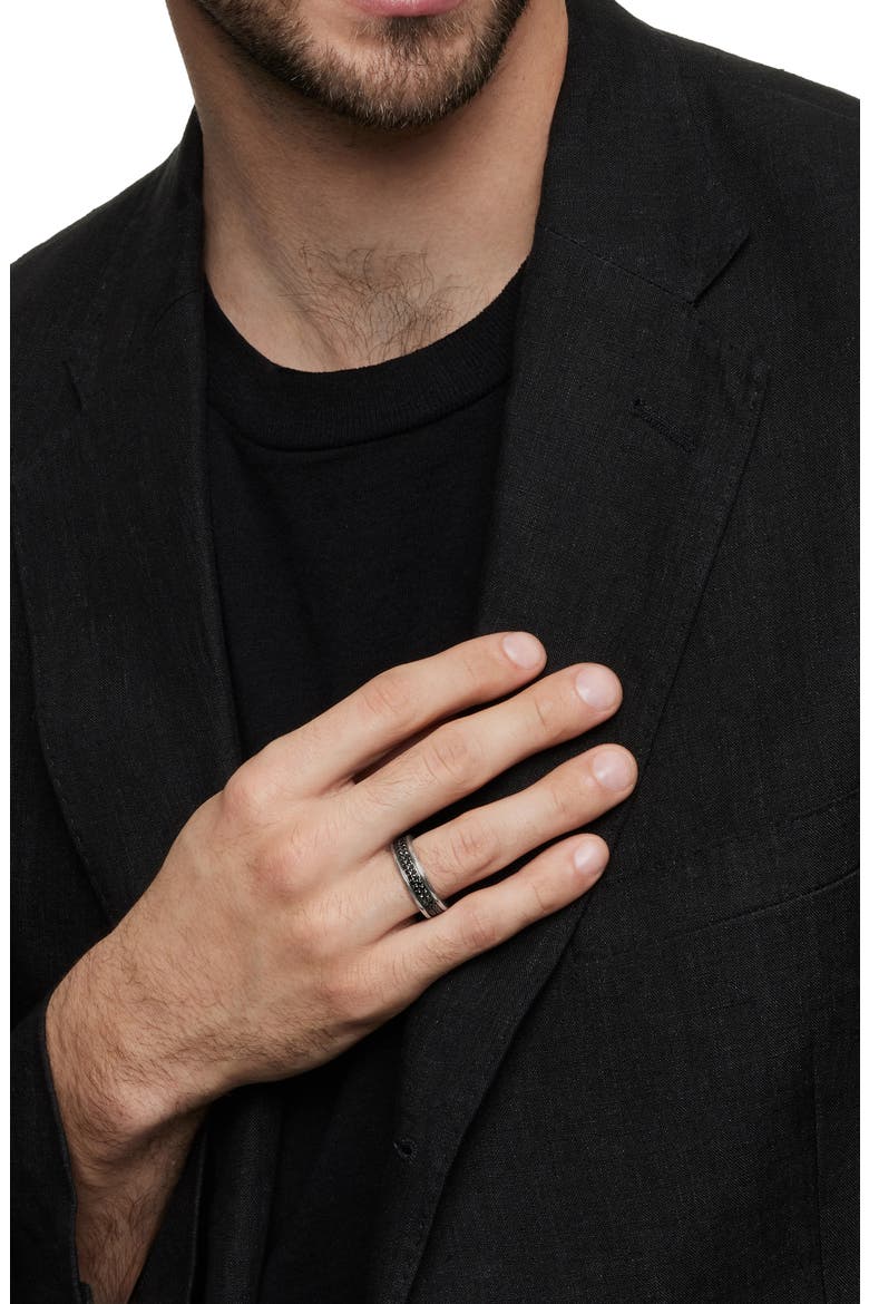 Streamline® Two Row Band Ring with Pavé Black Diamonds, Alternate, color, SILVER/ BLACK DIAMOND