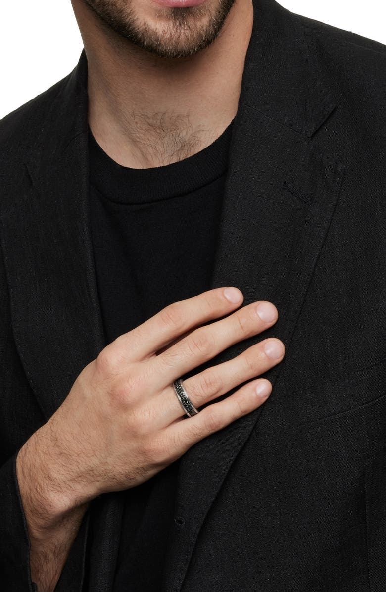 David Yurman Streamline<sup>®</sup> Two Row Band Ring with Pavé Black Diamonds, Alternate, color, Silver/ Black Diamond