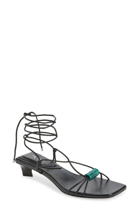 Liv Ankle Wrap Kitten Heel Sandal (Women)